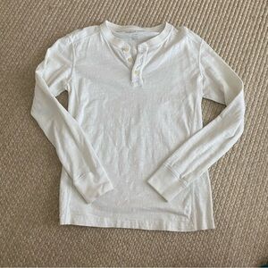 American Eagle Outfitters White Long Sleeve Henley